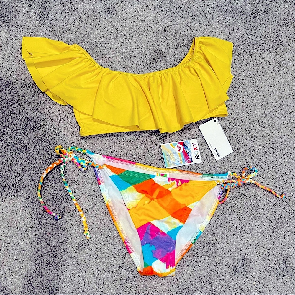 String bikini Roxy and Yellow Top Kensei - two pieces